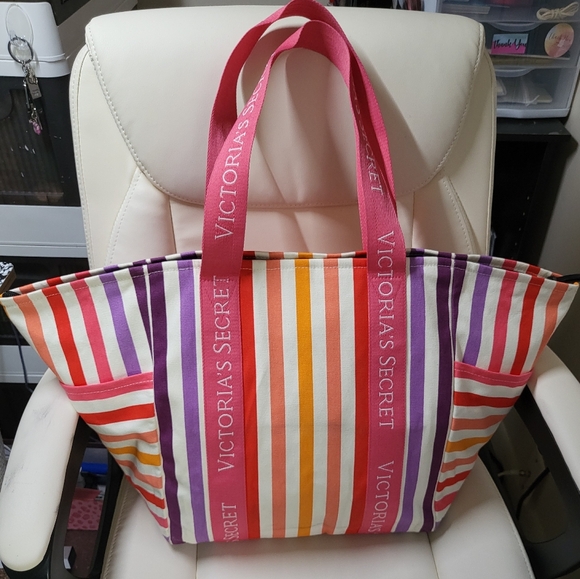 Victoria's Secret Special Edition Striped Weekender Tote - Picture 5 of 7